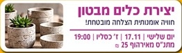 תמונת מופע: סדנת יצירה בבטון לגיל השלישי